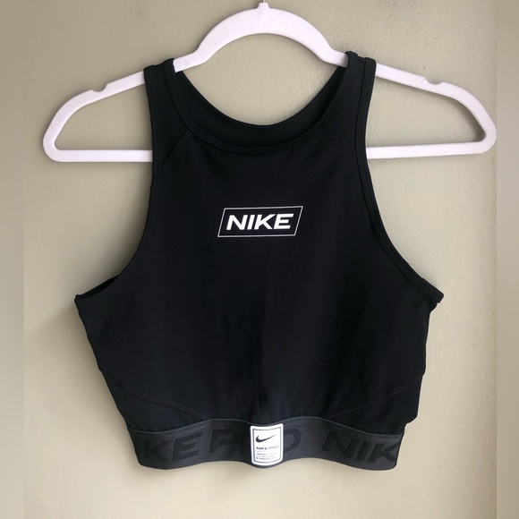 Nike Pro Dri-Fit Womens Graphic Crop Tank Black Size: S - Picture 1 of 12